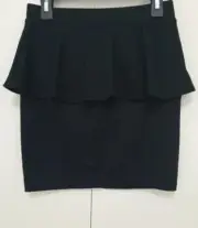 AQUA Skirt Size XS Black Peplum Mini Pull On Short Length