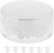 TEMPNAP 100pcs Clear Silicone Earring Backs for Studs Compatibility Jewelry Accessories Replaceable and Easy to Clean Earring Stoppers and Fine Jewelry