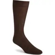 Canali Solid Brown Cotton Dress Socks at Nordstrom, Size Medium