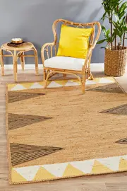 Rug Culture Yellow Hand Loomed Jute Rug