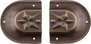 UNIQANTIQ HARDWARE SUPPLY - Steel Star Trunk Handle Loop Cap with Antique Brass Finish | Hardware Mainly for Slotted/Non-Slotted Trunk Handle & Cabinets, Dressers | TKH-78AB (4)