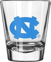 Logo Brands NCAA North Carolina Tar Heels 2oz Gameday Shot Glass – Sturdy Weighted Base, Chip-Resistant, Dishwasher Safe