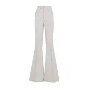 [Rick Owens] Rick Owens-Natural White Cotton Bolan Bootcut Pants-Donna 26 WAIST