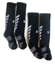 Under Armour (UA) Over The Calf Socks -Youth Large-Black-2 pairs