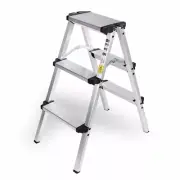3 Step Foldable Ladder Stool Aluminum Frame Portable Anti Slip 72.5cm High Ao