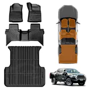 3D Floor Mats Tub Liner Set for Toyota Hilux Dual Cab Auto 2016-2025 Heavy Duty All Weather Car Mats