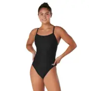 Women's Solid Flyback One Piece Team Black 8/34