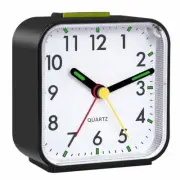 Quartz Alarm Clock With Night Light No Tick Snooze Silent Small Bedside Clocks A