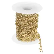 16.4 Feet Aluminum Twist Oval Link Chain, 6.5x4.5x1.2mm, 1:1(S:L), Gold