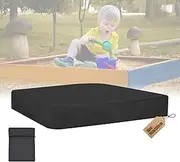 Sandpit Covers for Sandpit, Waterproof Sandpit Cover, Oxford Fabric, Black Sandpit Tarpaulin with Drawstring for Sandpit (Black, 155 x 155 cm)