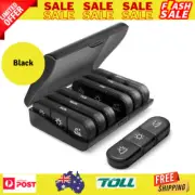Weekly Pill Organizer 3-Times-A-Day 7 Day Large Travel Pill Box Light-Proof Blac