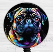 Pug Puppy Dog Badge Holder, Animal Vet Badge Reel, Vet Tech Retractable 6592