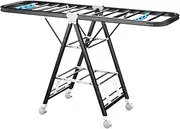 Clothes Drying Racks, Portable Garment Rack, Adjustable Height Clothing Rack, Strong Wind Resistant, Collapsible Rack with Adjustable Gullwings and 4 Wheels for Balcony Bedroom (Black,155x101x125 CM)