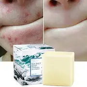 Soap with Sea Salt Natural Goat's Milk for Face Dry and Natural Oily Skin, Remove Acne Anti-cellulite Soap (100ml)