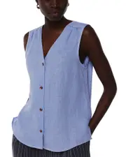Whistles Laura Linen Tank Top 12 UK/8 US
