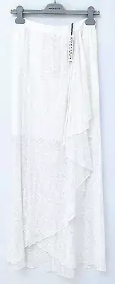 $485 w/ TAGs ALICE + OLIVIA RUNAWAY BRIDE WHITE CROSS STITCH SKIRT WEDDING 4 - 6