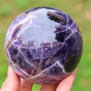 760g Dream Amethyst Ball Natural Carved Reiki Crystal Sphere Christmas gift