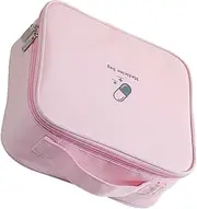 [FOYTOKI] First Aid Kit Toiletries Bag Large Toiletry Bag Medicine Storage Bag Kit Bag Childproof Medication Pouch Small Medical Bag Emergency Medicine Cooler Lunch Bag Pink Oxford Cloth