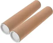 TEMPNAP 4sets Kraft Mailing Tubes with Caps Cardboard Poster Shipping Tube for Art Document Storage Inner Thickness for Mailing Craft Projects 2pcs*4
