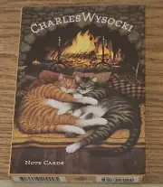 Charles Wysocki Blank Inside Note Cards = 10 Cards 2 Designs "COZY CATS" New