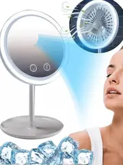 LED MakeUp Mirror USB Charging With Inbuilt Fan