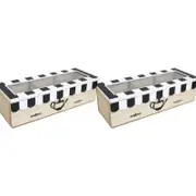 2PK LVD Cafe MDF/Glass 24cm Tea Box Home/Kitchen Organiser Rectangle Small