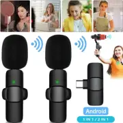 Wireless Lavalier Microphone Portable Audio Video Recording Mini Mic for Android