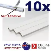 10x Cable Trunking Ducting Duct Management Square shaped -Self Adhesive (White)