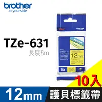 在飛比找PChome24h購物優惠-brother 原廠護貝標籤帶 TZ-631(黃底黑字 12