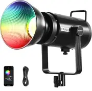 CB200C 200W RGBWW COB LED Video Light, APP/2.4G 360° Color 2500K-7500K,Video Rec