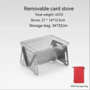 Outdoor Portable Fold Charcoal Card Stoves Stainless Incinerators BBQ Wood Burn