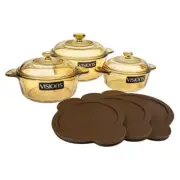 Visions - Versa Pyroceram Casseroles with Lids Set of 6 with Storage Lids