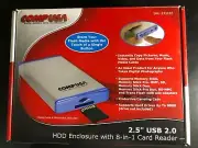 COMP USA 333107 2.5" USB 2.0 HDD ENCLOSURE 8-IN-1 Card Reader & Case NEW