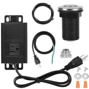 Garbage Disposal Air Switch Kit with Power Cord Kit Sink Top Waste Disposer S...