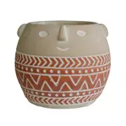 Cute Cement Human Face Flower Pot Making Silicone Mould Handmade Concrete Molds