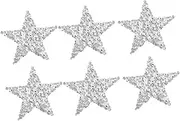 [PLAFOPE] 4Pcs Silver Rhinestone Star Patches Adhesive Appliques for DIY Clothing Decoration Repair and Craft Projects Easy to Use Durable Material