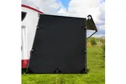 Caravan Privacy Screen Roll Out Awning 1.95x2.2M Sun Shade End Wall Side Black