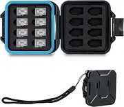 JJC 16 Slots Portable TF Micro SD Memory Card Case, Water-Resistant and Anti-Shock Carrying Case for 16 MSD/SDHC/SDXC Cards With EVA Foam Interior