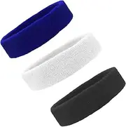 [Generic] Sweat Bands/Headbands for Women Men Elastic Headband Sports Sweatbands Athletic Stretchy Head Band Workout Running Basketball Moisture Wicking Terry Cloth Set Sweat Hair