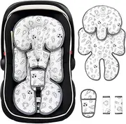 Zdbdbd Infant Car Seat Insert, Reversible Newborn Carseat Insert Head Body Support with Strap Covers, Baby Car Seat Cushion Insert for Stroller, Baby Swing, Rocker, Bassinets, Pushchair