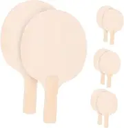KITANDOVE 4 Pair DIY Table Tennis Paddle Blanks Unfinished Wooden Rackets for Painting Lightweight Craft Blanks Unique Pong Paddle Experience
