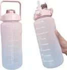 2 Liters Water Bottle Motivational Sports Bottle With Time Marker Pink Blue