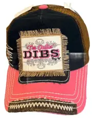 I’m Callin’ DIBS Logo Women’s Hat Cap Gold Mesh Back SnapBack Pink Black