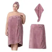 Plus Size Towel Wrap for Women, Adjustable Towel Wrap Women with Hair Towel