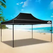 3x4.5m Gazebo Marquee Pop Up Folding Tent Camping Canopy Wedding UV Shade Black