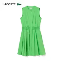 在飛比找momo購物網優惠-【LACOSTE】母親節首選女裝-造型收腰百折背心洋裝(亮綠