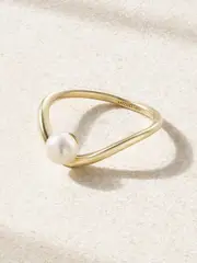 [Mizuki] Mizuki - 14-karat Gold Pearl Ring - White - 7 7 White