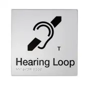 Best Buy Hl Hearing Loop Sign Braille - Silver 180Mm X 180Mm