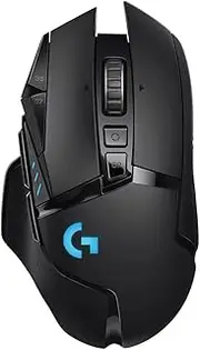 Logitech G502 Lightspeed Wireless Gaming Mouse with Hero 25K Sensor, PowerPlay Compatible, Tunable Weights and Lightsync RGB - Black