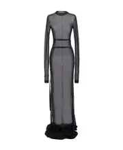 Ann Demeulemeester Long Sleeved Crewneck Maxi Dress S,XS Black
